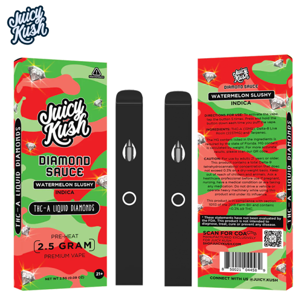 JUICY KUSH DIAMOND SAUCE THC-A DISPOSABLE VAPE 2.5GM/5CT/PK